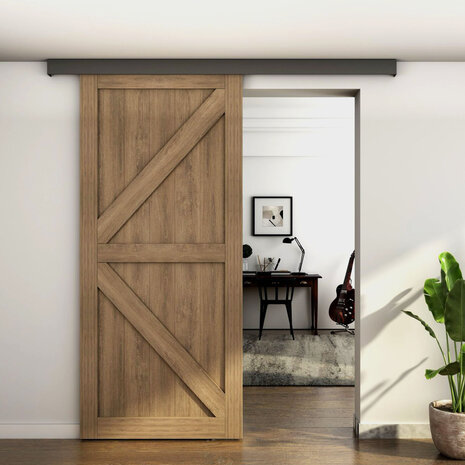 Mooi Deurbeslag Nova schuifdeursysteem zwart 240 cm – wand- en plafondmontage met softclose Mooi Deurbeslag Nova schuifdeursysteem zwart 240 cm – wand- en plafondmontage met softclose