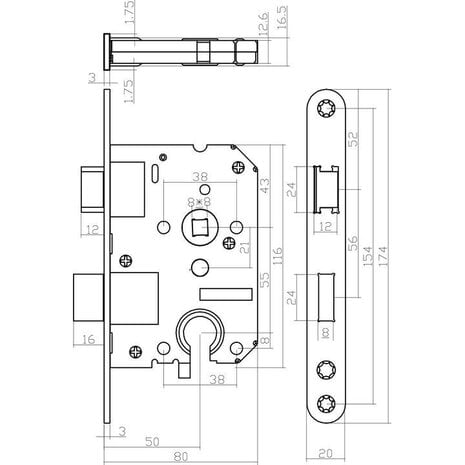 Intersteel Woningbouw cilinder dag- en nachtslot 55 mm geborsteld rvs - voor binnendeur Intersteel Woningbouw cilinder dag- en nachtslot 55 mm geborsteld rvs - voor binnendeur
