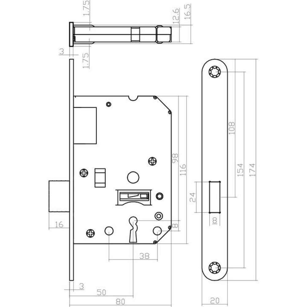 Intersteel Woningbouw klavier kastslot zwart 55 mm - voor binnendeur - Dulimex Intersteel Woningbouw klavier kastslot zwart 55 mm - voor binnendeur - Dulimex