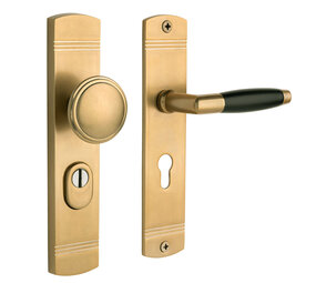 De Oude Deurklink Retro buitendeurbeslag knop/klink PC72 getrommeld messing look