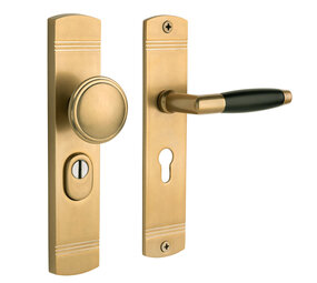 De Oude Deurklink Retro buitendeurbeslag knop/klink PC55 getrommeld messing look De Oude Deurklink Retro buitendeurbeslag knop/klink PC55 getrommeld messing look