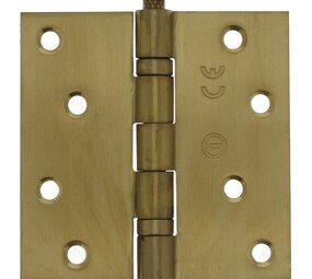 Intersteel Kogellagerscharnier RVS rechte hoeken 89x89mm PVD mat messing tot 70 kilo Intersteel Kogellagerscharnier RVS rechte hoeken 89x89mm PVD mat messing tot 70 kilo