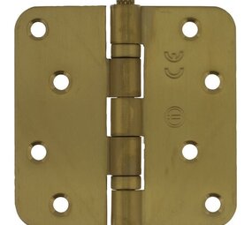 Intersteel Kogellagerscharnier RVS ronde hoeken 89x89mm PVD mat messing tot 70 kilo Intersteel Kogellagerscharnier RVS ronde hoeken 89x89mm PVD mat messing tot 70 kilo