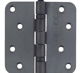 Intersteel Kogellagerscharnier RVS ronde hoeken 89x89mm PVD antraciet tot 70 kilo Intersteel Kogellagerscharnier RVS ronde hoeken 89x89mm PVD antraciet tot 70 kilo
