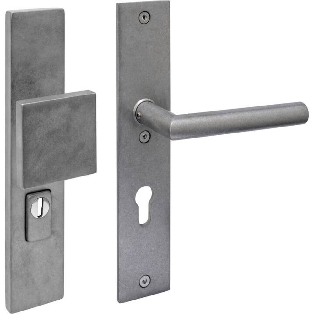Intersteel SKG3 veiligheidsbeslag rechthoekig greep/klink Luzern met kerntrekbeveiliging rvs getrommeld PC 72mm Intersteel SKG3 veiligheidsbeslag rechthoekig greep/klink Luzern met kerntrekbeveiliging rvs getrommeld PC 72mm