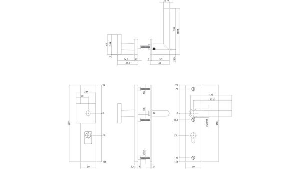 Intersteel SKG3 veiligheidsbeslag rechthoekig greep/klink Luzern met kerntrekbeveiliging rvs getrommeld PC 72mm Intersteel SKG3 veiligheidsbeslag rechthoekig greep/klink Luzern met kerntrekbeveiliging rvs getrommeld PC 72mm