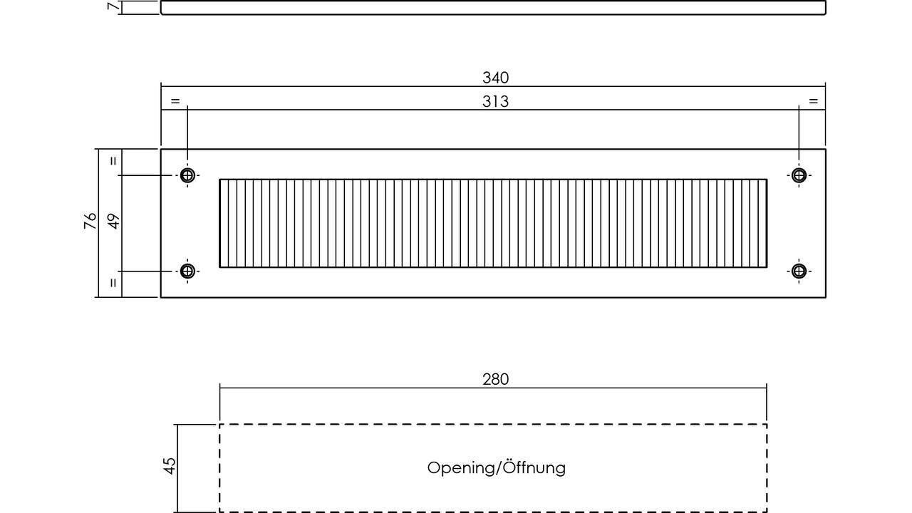 Intersteel Brievenbus en tochtwering getrommeld RVS Intersteel Brievenbus en tochtwering getrommeld RVS