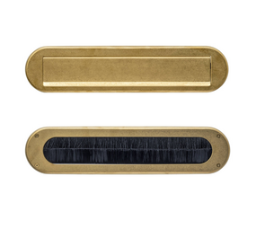Intersteel Set brievenbus en tochtwering ovaal PVD messing getrommeld Intersteel Set brievenbus en tochtwering ovaal PVD messing getrommeld