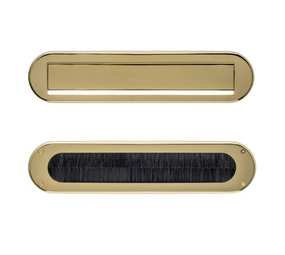 Intersteel Set brievenbus en tochtwering ovaal PVD messingkleur