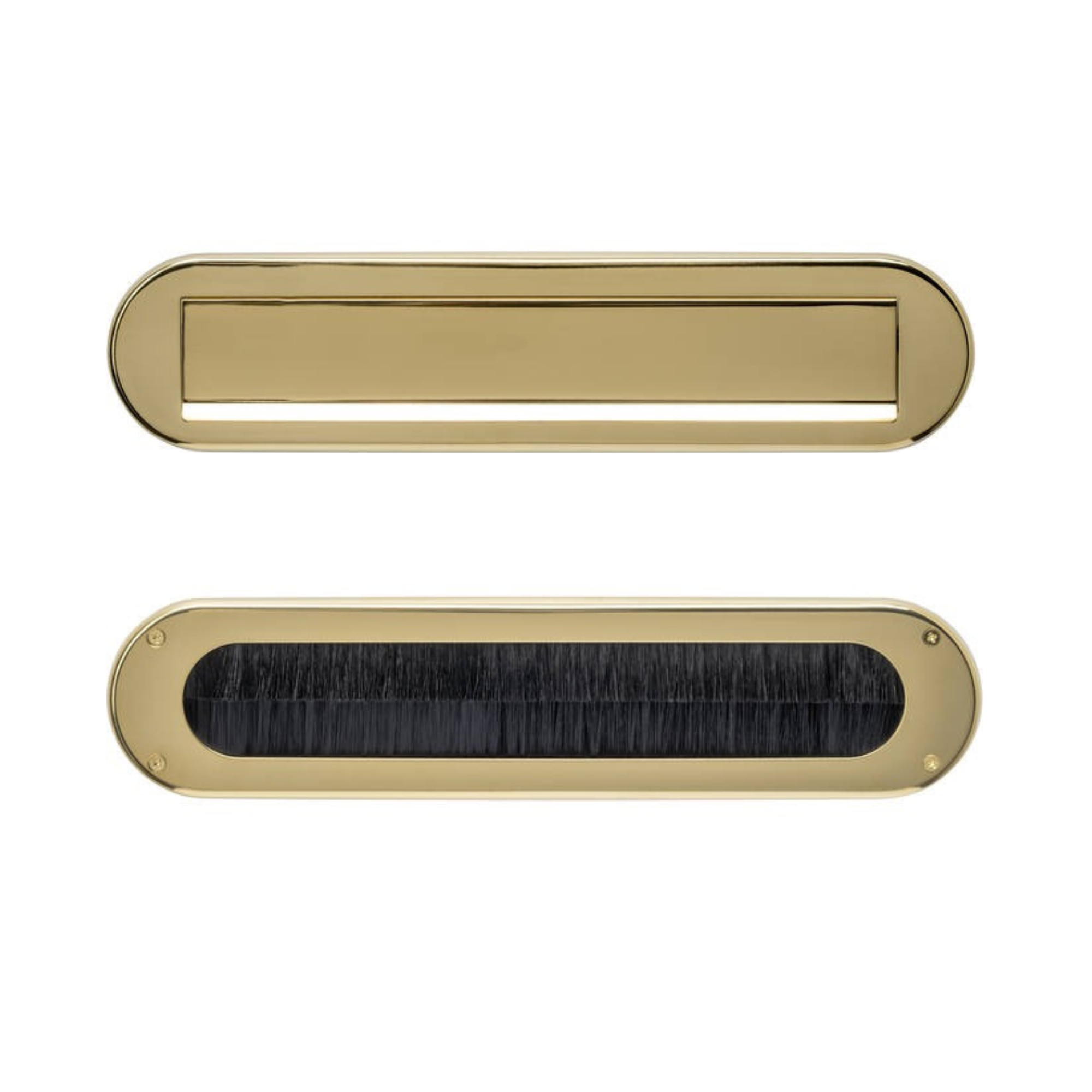 Intersteel Set brievenbus en tochtwering ovaal PVD messingkleur