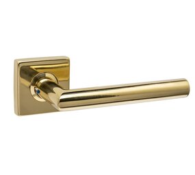 Intersteel Enkele deurklink Jura PVD messingkleur op vierkant rozet Intersteel Enkele deurklink Jura PVD messingkleur op vierkant rozet