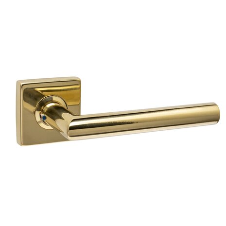 Intersteel Enkele deurklink Jura PVD messingkleur op vierkant rozet Intersteel Enkele deurklink Jura PVD messingkleur op vierkant rozet