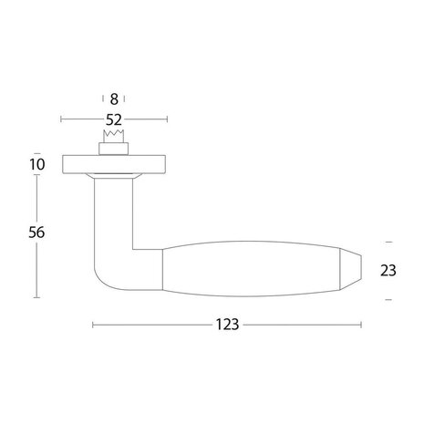Intersteel Enkele deurklink Combinatie op rond rozet PVD messingkleur/zwart Intersteel Enkele deurklink Combinatie op rond rozet PVD messingkleur/zwart