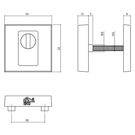Intersteel SKG3 Veiligheidsrozet PVD messingkleur met kerntrekbeveiliging Intersteel SKG3 Veiligheidsrozet PVD messingkleur met kerntrekbeveiliging