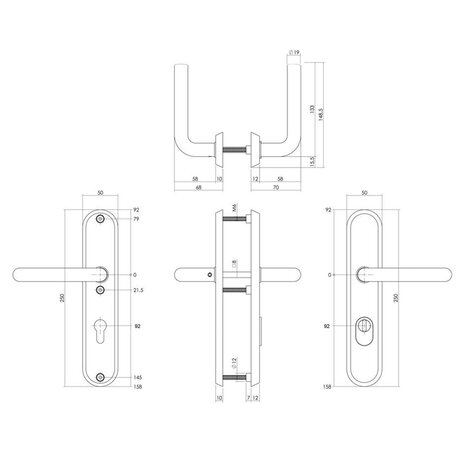 Intersteel SKG3 Veiligheidsbeslag Luzern PC92 PVD messingkleur Intersteel SKG3 Veiligheidsbeslag Luzern PC92 PVD messingkleur