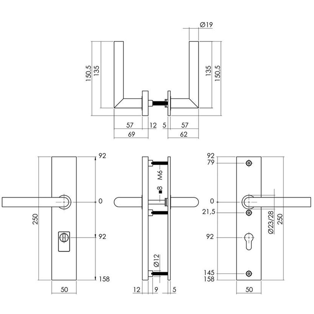 Intersteel SKG3 veiligheidsbeslag Jura klink/klink PC92 met kerntrekbeveiliging PVD messingkleur Intersteel SKG3 veiligheidsbeslag Jura klink/klink PC92 met kerntrekbeveiliging PVD messingkleur