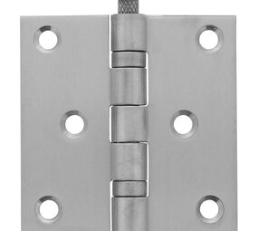 Intersteel Kogellagerscharnier rechte hoeken 76x76mm RVS geborsteld tot 50 kilo Intersteel Kogellagerscharnier rechte hoeken 76x76mm RVS geborsteld tot 50 kilo