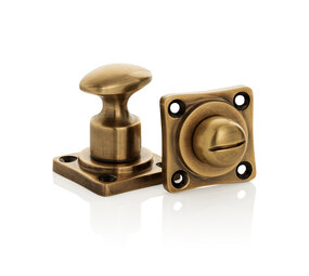 De Oude Deurklink WC slot draaiknop vierkant antiek messing De Oude Deurklink WC slot draaiknop vierkant antiek messing
