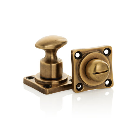 De Oude Deurklink WC slot draaiknop vierkant antiek messing De Oude Deurklink WC slot draaiknop vierkant antiek messing