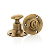 De Oude Deurklink WC slot draaiknop rond antiek messing De Oude Deurklink WC slot draaiknop rond antiek messing