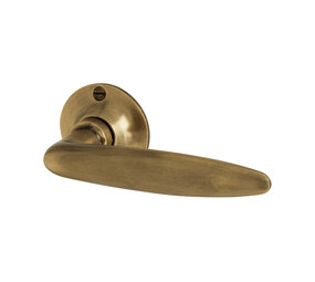 De Oude Deurklink Geveerde deurklink Lisiduna antiek messing De Oude Deurklink Geveerde deurklink Lisiduna antiek messing