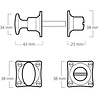 De Oude Deurklink WC slot draaiknop vierkant antiek messing De Oude Deurklink WC slot draaiknop vierkant antiek messing
