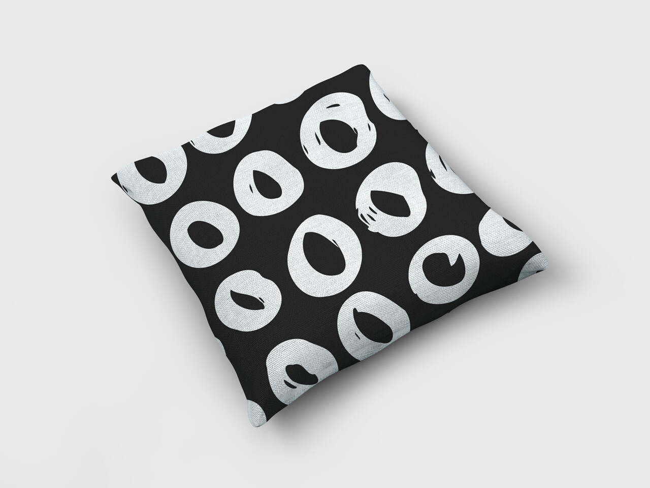 Textirieur Sierkussen zwart witte cirkel Textirieur Sierkussen zwart witte cirkel