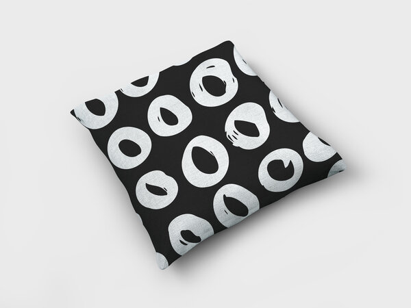 Textirieur Sierkussen zwart witte cirkel Textirieur Sierkussen zwart witte cirkel