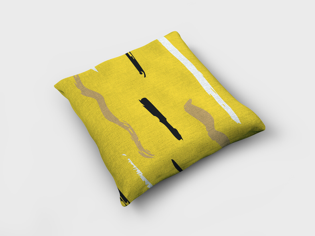 Textirieur Sierkussen geel lange strepen Textirieur Sierkussen geel lange strepen