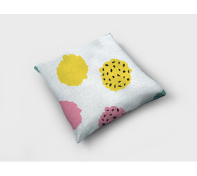 Textirieur Sierkussen grijs met ronde vlekken Textirieur Sierkussen grijs met ronde vlekken