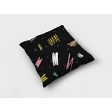 Textirieur Sierkussen zwart gekras Textirieur Sierkussen zwart gekras