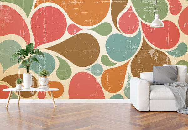 Naadloos textielbehang WalltexPro retro flower Naadloos textielbehang WalltexPro retro flower