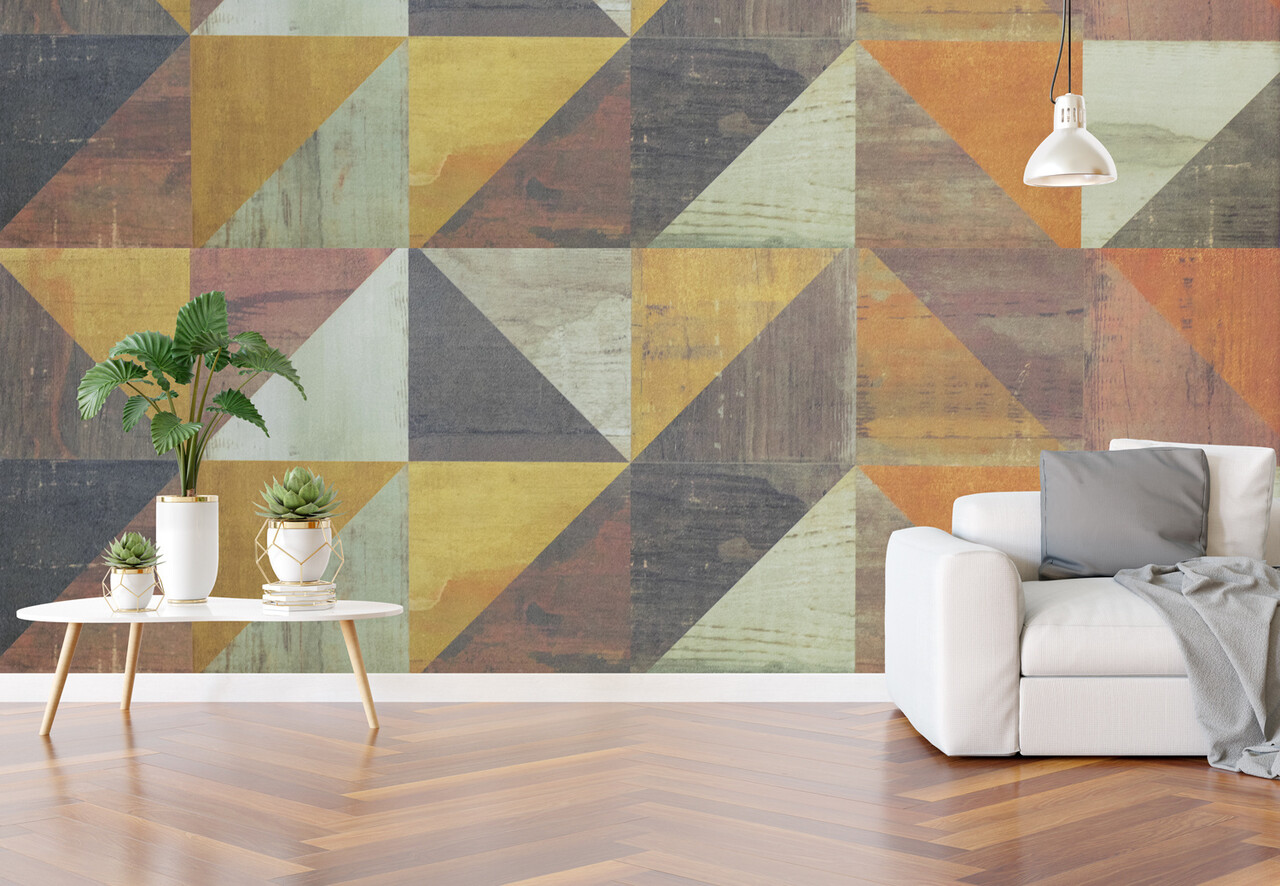 Naadloos textielbehang WalltexPro grote vierkanten Naadloos textielbehang WalltexPro grote vierkanten