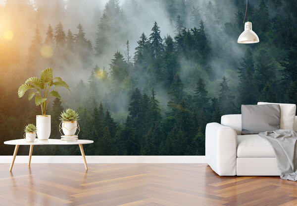 Naadloos textielbehang WalltexPro Bos zonnenschijn Naadloos textielbehang WalltexPro Bos zonnenschijn