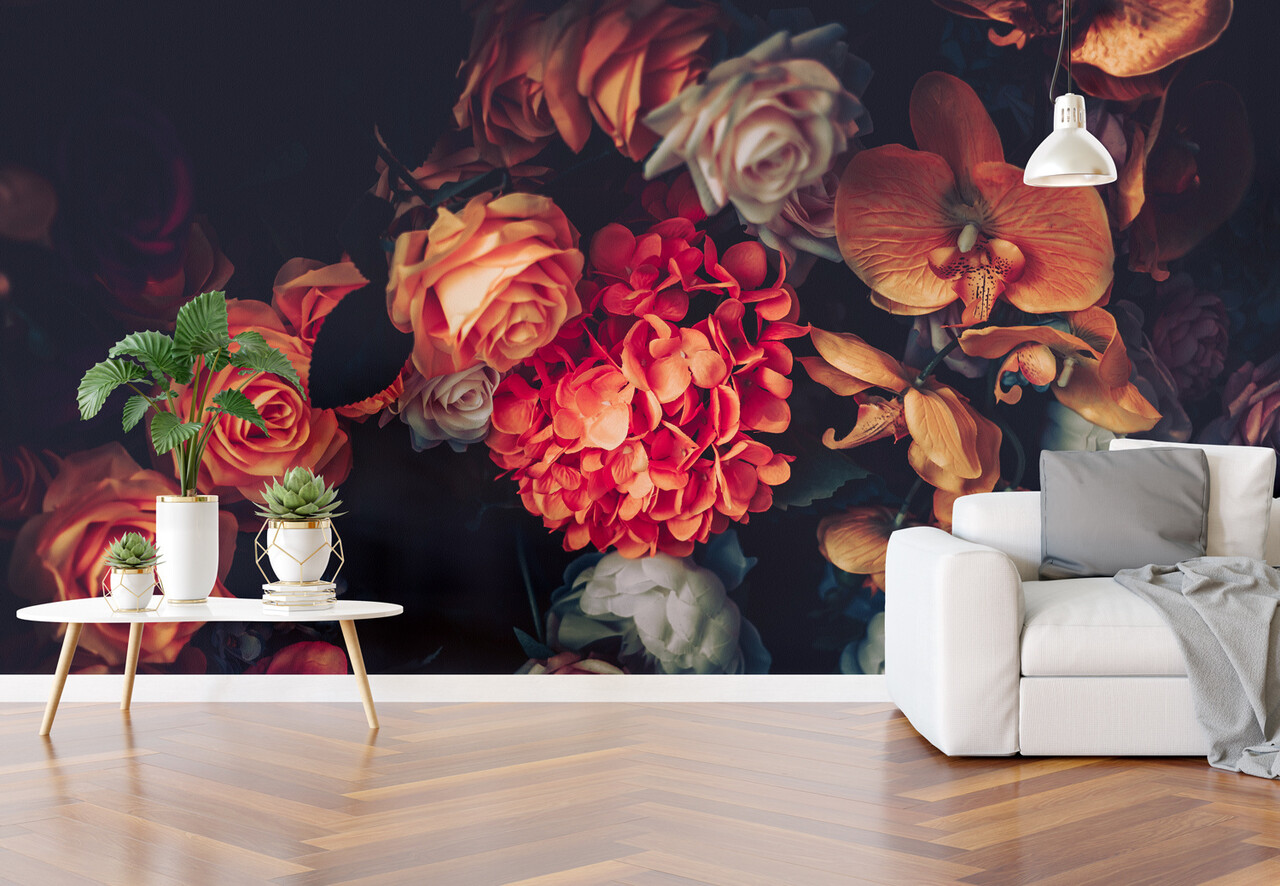 Naadloos textielbehang WalltexPro bloemenwand Naadloos textielbehang WalltexPro bloemenwand