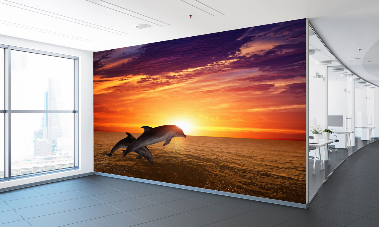 Multifunctioneel naadloos textielbehang dolphins Multifunctioneel naadloos textielbehang dolphins