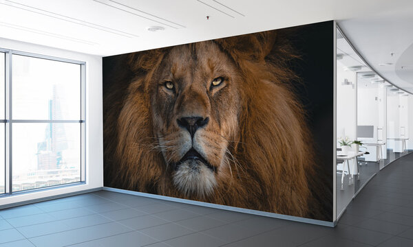 Multifunctioneel naadloos textielbehang lion Multifunctioneel naadloos textielbehang lion