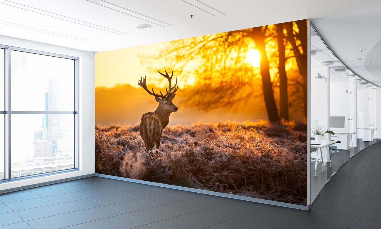 Multifunctioneel naadloos textielbehang rood hert Multifunctioneel naadloos textielbehang rood hert