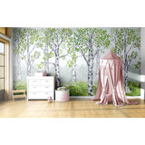 Textielbehang kinderkamer groen bos Textielbehang kinderkamer groen bos