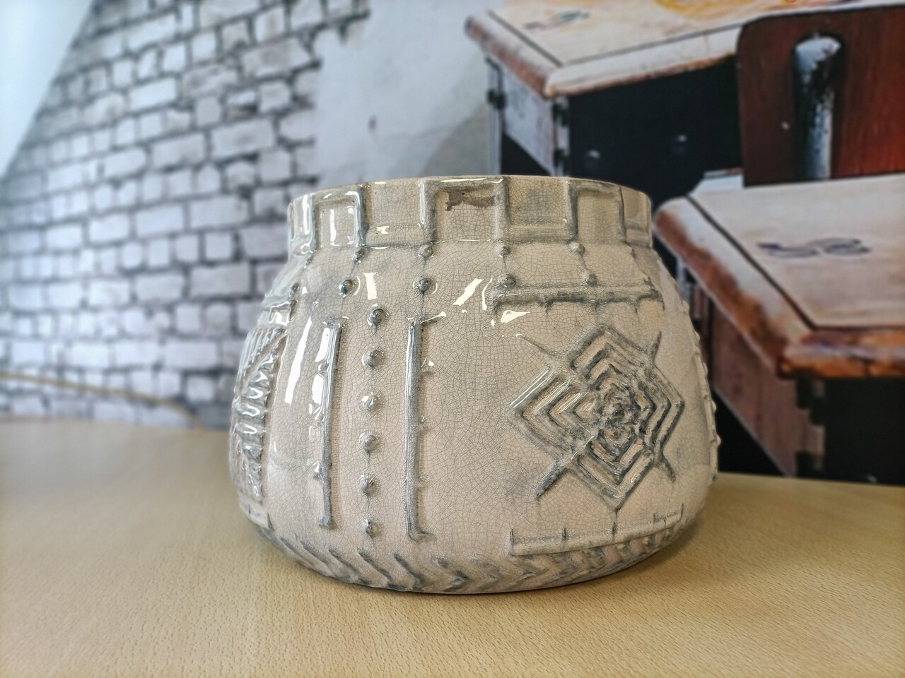 Textirieur Keramiek pot licht blauw groot Textirieur Keramiek pot licht blauw groot