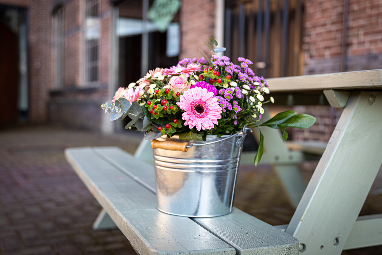 Benijson Stoere Decoratie / balkon emmer 5L Taupe groen Benijson Stoere Decoratie / balkon emmer 5L Taupe groen