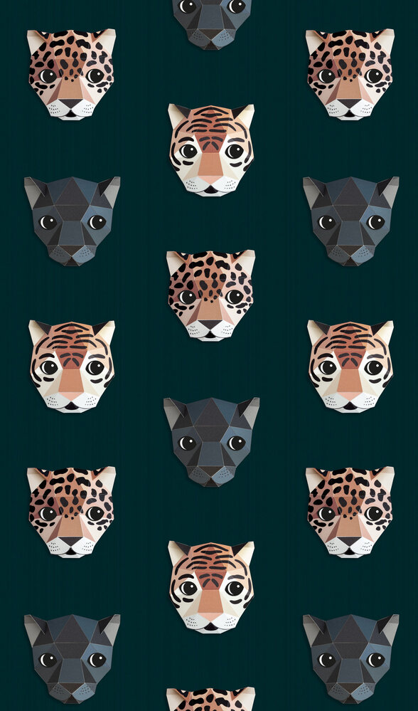 Kinderbehang Panthera behang - donker Kinderbehang Panthera behang - donker