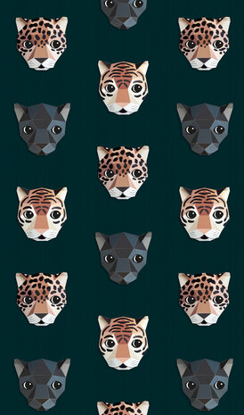 Kinderbehang Panthera behang - donker Kinderbehang Panthera behang - donker