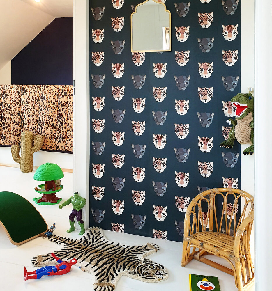 Kinderbehang Panthera behang - donker Kinderbehang Panthera behang - donker