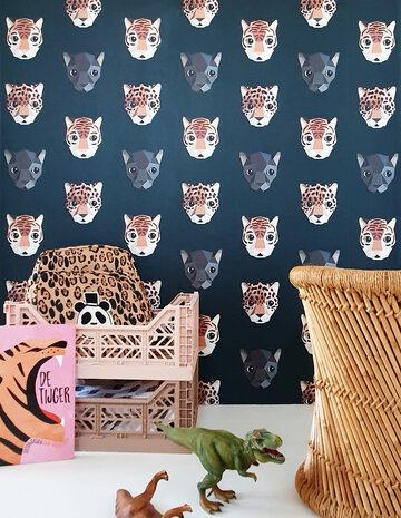 Kinderbehang Panthera behang - donker Kinderbehang Panthera behang - donker