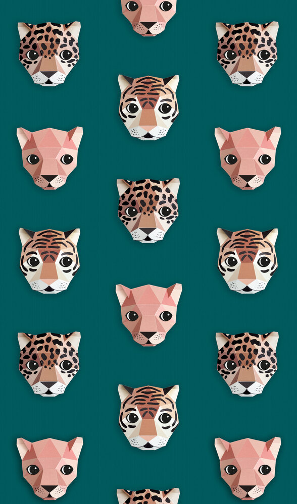 Kinderbehang Panthera behang - groen Kinderbehang Panthera behang - groen