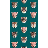 Panthera behang - groen Panthera behang - groen
