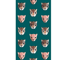 Panthera behang - groen Panthera behang - groen