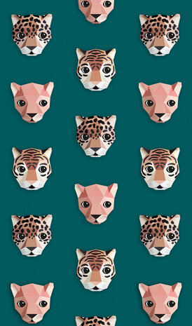 Kinderbehang Panthera behang - groen Kinderbehang Panthera behang - groen