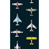 Vliegtuigjes behang - donker Vliegtuigjes behang - donker